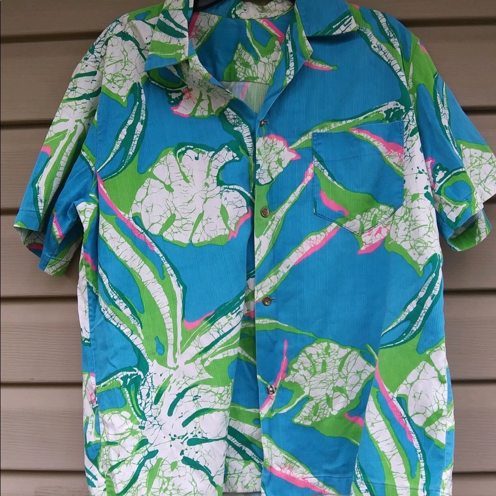 Vintage Floral Hawaiian Aloha  Button Up Shirt